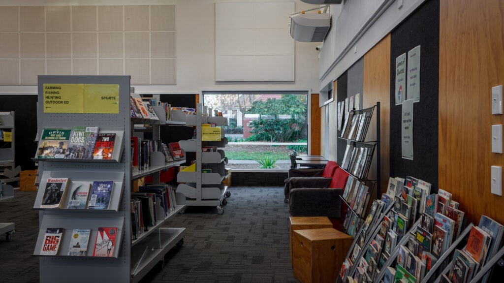 Inside Timaru Boys High School Library