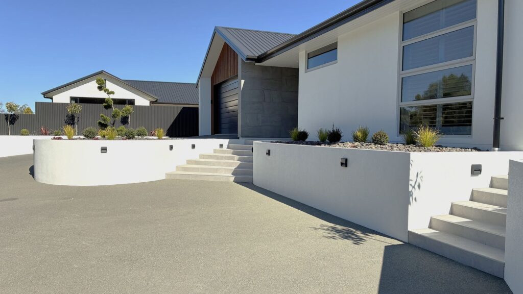 Both set of steps from driveway